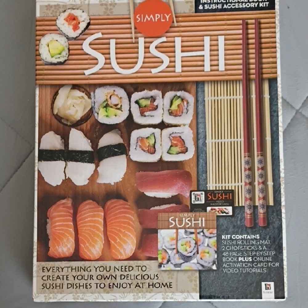 Simply Sushi Making Kit with Chopsticks - Black and White